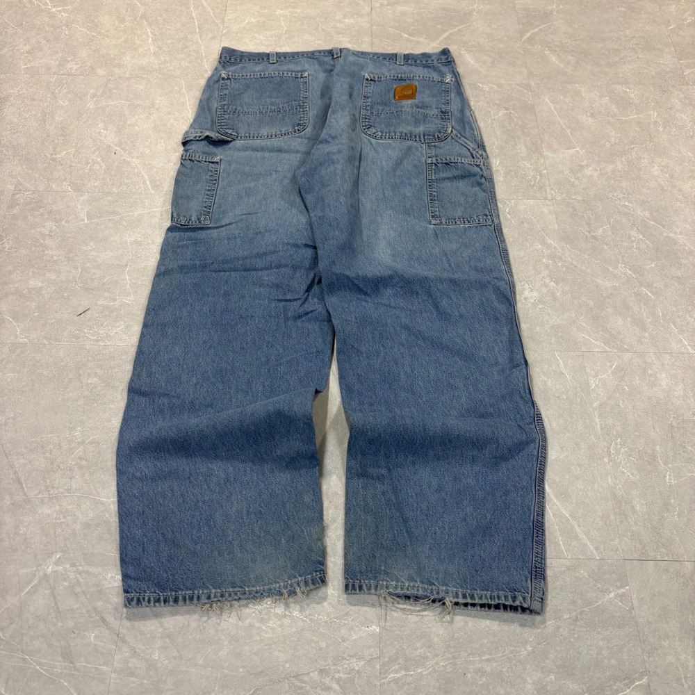 Carhartt B13DST Loose Fit Carpenter Jeans Mens 38x32 Blue Stone Wash Work Pants